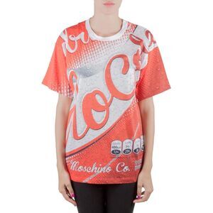 Moschino Couture Red Soda Can Printed Cotton Oversized T Shirt Xs
